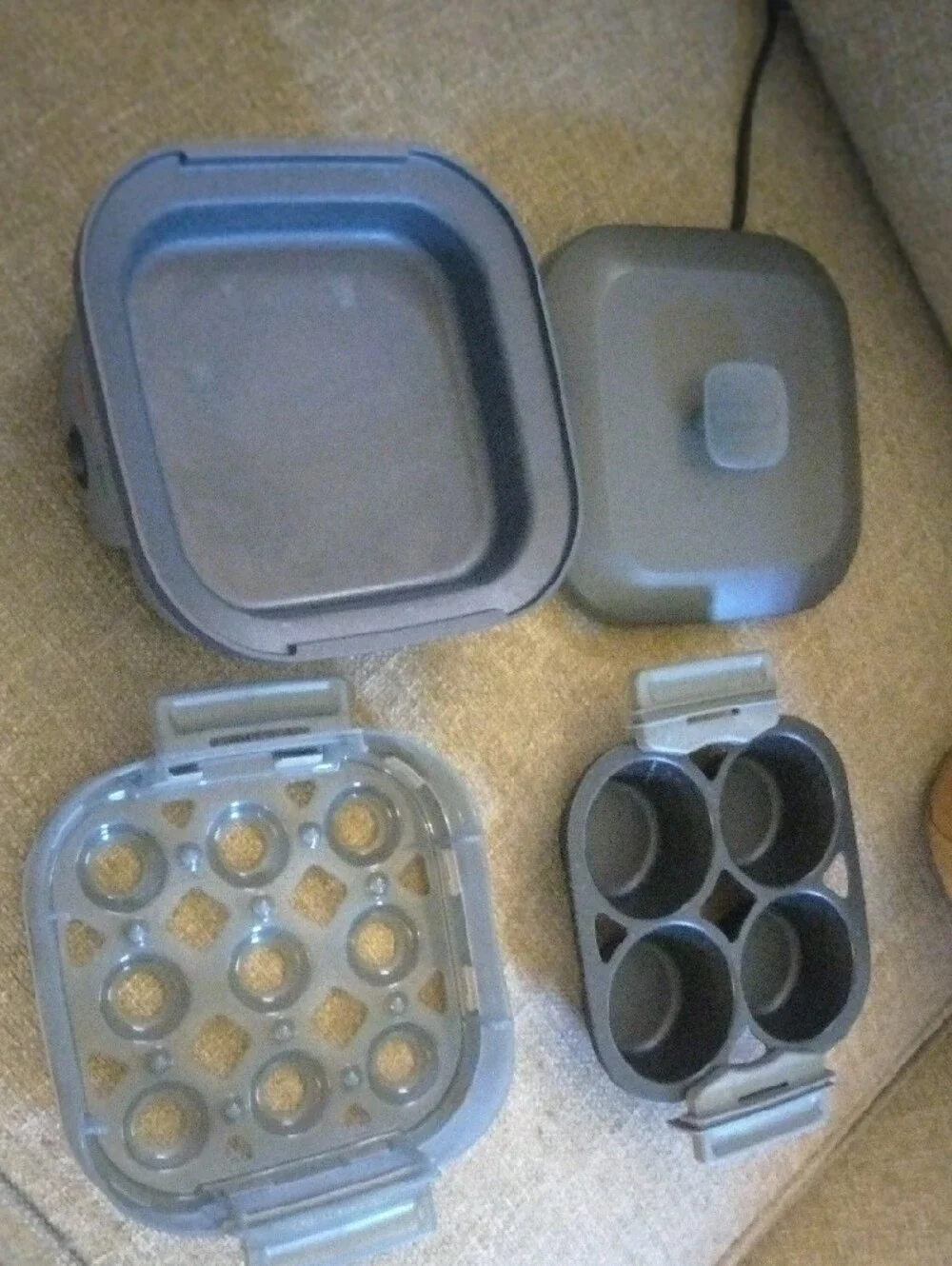 Hamilton Beach Gray Electric Egg Cooker with Indicator Lights